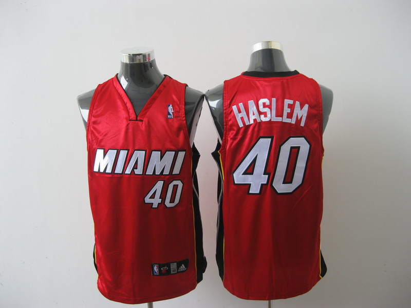 NBA Miami Heat 40 Udonis Haslem Authentic Red Jersey